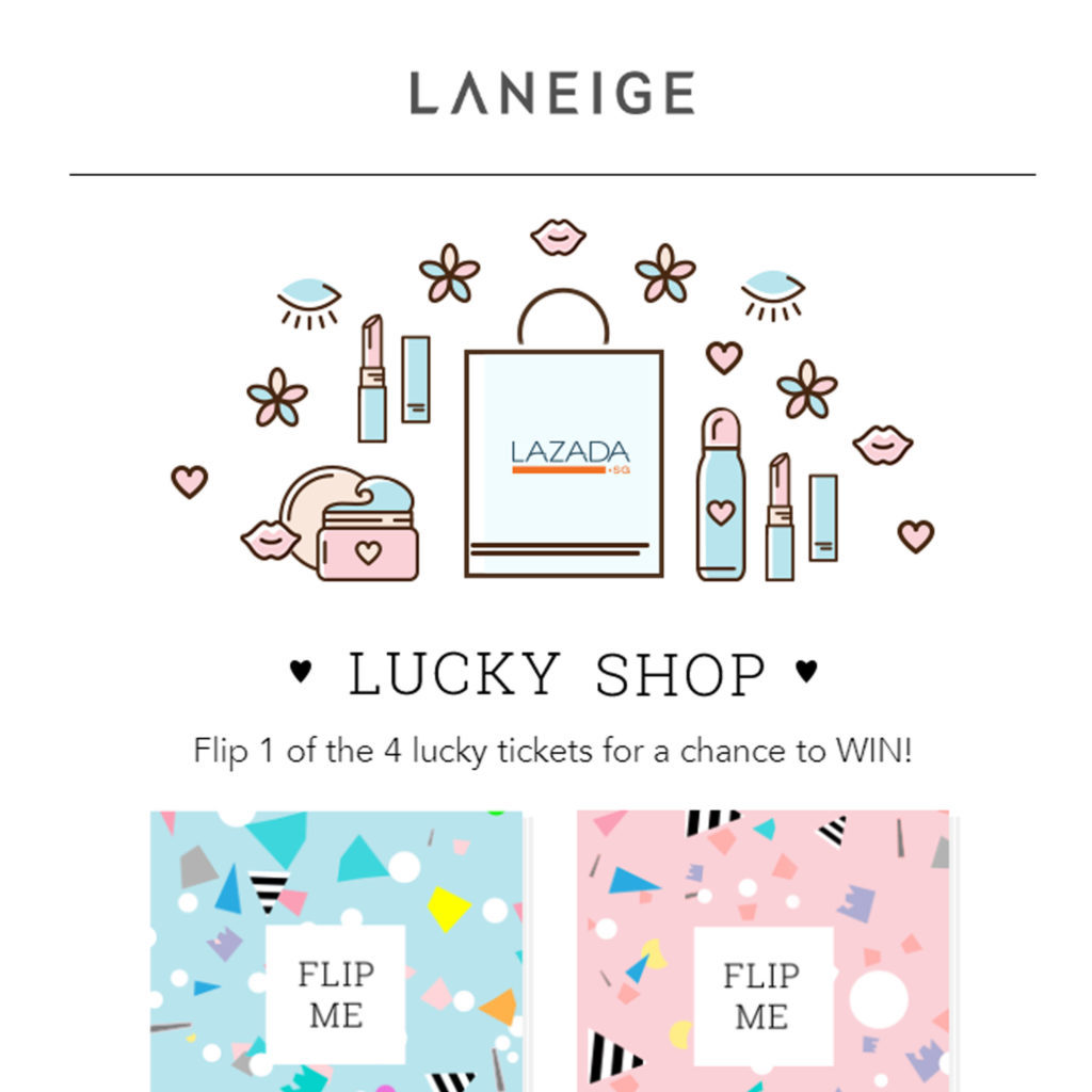 Screen grab of the Facebook App for Laneige Lucky Shop - App Development