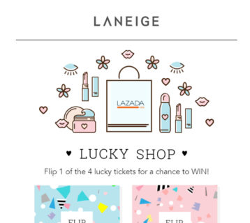 Screen grab of the Facebook App for Laneige Lucky Shop - App Development