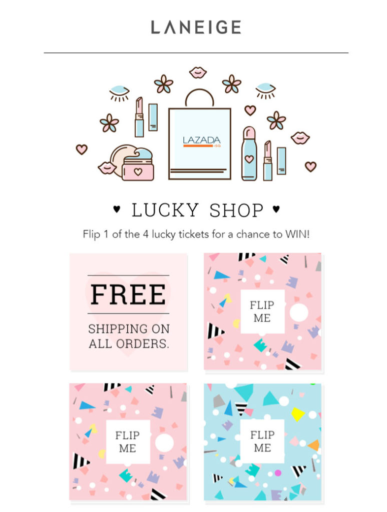 Screen grab of the Facebook App for Laneige Lucky Shop - App Development