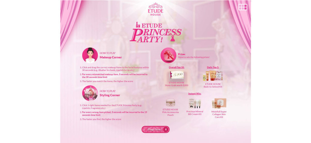 Screen grab of the Etude House Microsite  - Web Design & Development