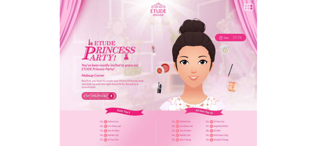 Screen grab of the Etude House Microsite  - Web Design & Development