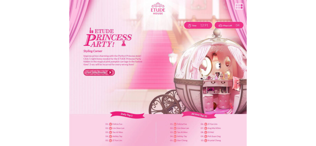 Screen grab of the Etude House Microsite  - Web Design & Development