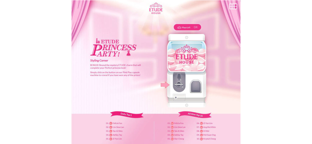 Screen grab of the Etude House Microsite  - Web Design & Development