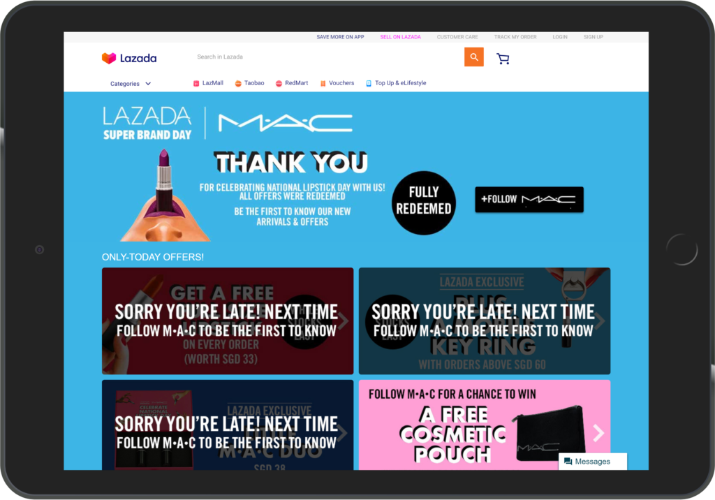 MAC x Lazada Super Brand Day Event 2018 - Lazada Marketing Agency